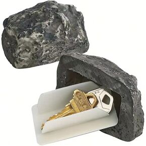 Outdoor Key Hider - Faux Rock Design Keys Hide Stone for Secure Garden Accessory Home Safety Ideal Gift