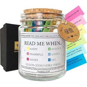Bible verses quotes in a jar, bible kit note jar read me when need inspiration Emotions and Feelings, positive affirmations Jar,message in a bottle，our hope jar, church gifts for christian/women/men