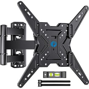 Pipishell Full Motion TV Wall Mount for Most 26-60 inch TVs with Swivel, Tilt, Extension, Single Stud Articulating TV Mount Bracket, Holds up to 77 lbs, Max VESA 400x400mm, PIMF11