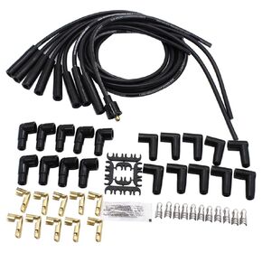 4041K 8mm Super Stock Spark Plug Wire Set,Universal w/Graphite Core with Black 90 Degree Boots