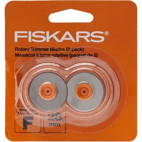Fiskars 28mm Replacement Titanium Rotary Cutter Blades (2-Pack) - Style F - Compatible with Fiskars 28mm Rotary Paper Cutters