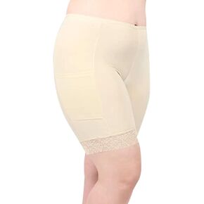 Undersummers Shortlette Slip Shorts, Thigh Anti Chafing Shorts Women, Underwear with Leg Pockets and Leg Lace, 7"