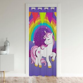 Boys Cute Mushroom Door Curtain,Teen Girls Purple Black Mushrooms Kawaii Blackout Curtain, Kids Colorful Stars Botanical Doorway Curtain, Wild Trippy Plant Door Drape, 1 Panel, 42" W X 80" L