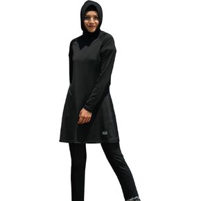 Islamic Long Sleeve Swimsuits for Women Modest Muslim 5 PCS | Full Cover Rash Guard Burkini | Arabic Swimwear