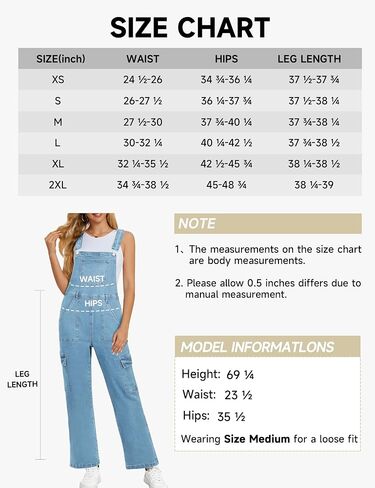 BISUAL Denim Overalls For women Casual Bib Jean Overalls Loose Fit Womens Overalls Denim Adjustable Strap Denim Jumpsuit in Saudi Arabia