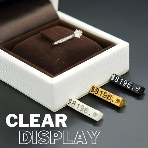 10PCS Digital Price Tag £ € $ Metal Price Label Tag Pricemarker Labels Arabic Number Price Display Board 3x5mm White Base Black Word in Saudi Arabia