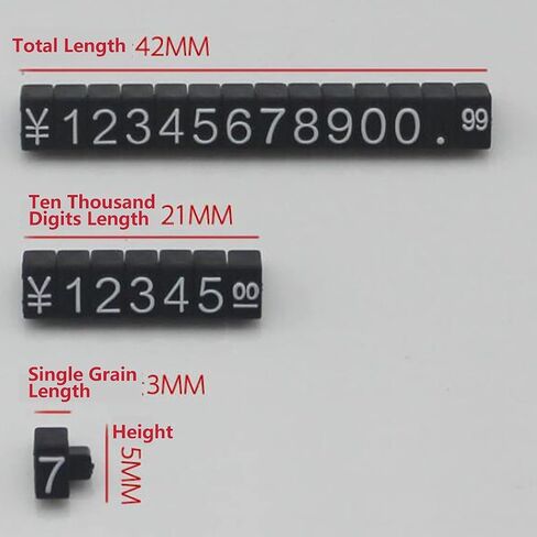 10PCS Digital Price Tag £ € $ Metal Price Label Tag Pricemarker Labels Arabic Number Price Display Board 3x5mm White Base Black Word in Saudi Arabia