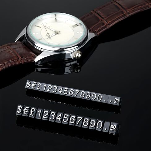 10PCS Digital Price Tag £ € $ Metal Price Label Tag Pricemarker Labels Arabic Number Price Display Board 3x5mm White Base Black Word in Saudi Arabia