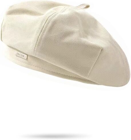 huablo]french beret hats for women Beige beret hat Solid Color Cotton Beret Cap for Womens Girls Lady in Saudi Arabia
