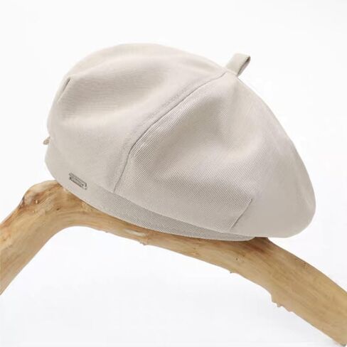 huablo]french beret hats for women Beige beret hat Solid Color Cotton Beret Cap for Womens Girls Lady in Saudi Arabia
