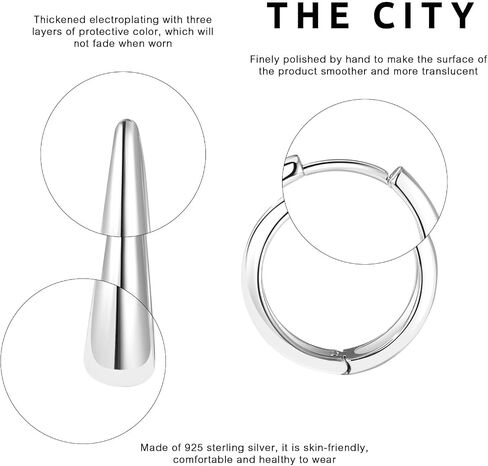 Gold Earrings for Women, 14K Gold Plated Small Thick Gold Hoop Earrings for Women Lightweight Huggie Hoop Earrings Gold Jewelry for Gifts Trendy Gold Jewelry in Kuwait