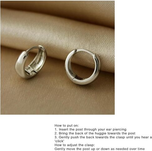Gold Earrings for Women, 14K Gold Plated Small Thick Gold Hoop Earrings for Women Lightweight Huggie Hoop Earrings Gold Jewelry for Gifts Trendy Gold Jewelry in Kuwait