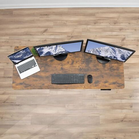 VIVO Universal 55 x 28 inch Solid One-Piece Table Top for Standard and Sit to Stand Height Adjustable Home and Office Desk Frames, Reclaimed Wood, DESK-TOP55-28P in Saudi Arabia