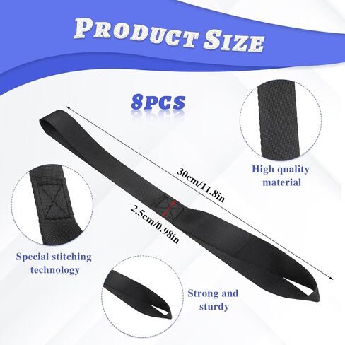 8 PCS Tie Down Straps Motorcycle Tie Down Straps 12 x 1in Soft Loop Tie Heavy Duty Tie Down Loops Motorcycle Handlebar Straps for Securing Motorcycles UTV ATV Kayak Dirt Bikes Lawn Equipment in Saudi Arabia