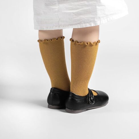 BISOUSOX Ruffle Socks for Girls Kids White Dress Ankle Crew Frilly Ruffled Cute Socks 6-8 10 12 Years Old in Saudi Arabia