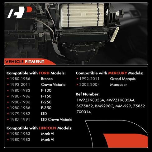 A-Premium Front HVAC Heater Blower Motor Assembly Compatible with Ford, Lincoln & Mercury Vehicles - Bronco, Crown Victoria, F-150/F-250/F-350/F-100, Mark VI, Town Car, Grand Marquis, Marauder in Saudi Arabia