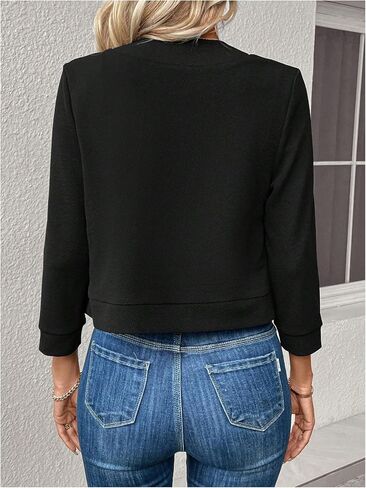 GORGLITTER Women's Casual 3/4 Sleeve Open Front Shrugs Sweater Solid Knitted Bolero Shrug in Saudi Arabia