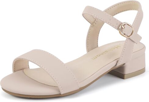 Hehainom Girls Dress Shoes Sandals Open Toe Flower Girl Wedding Party School for Little Big Kids Chunky Low Heels Shoes in Saudi Arabia
