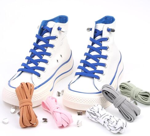 ZHENTOR Elastic No Tie Shoe Laces for Adults & Kids, Flat Elastic Tieless Shoelaces for Sneakers in Kuwait