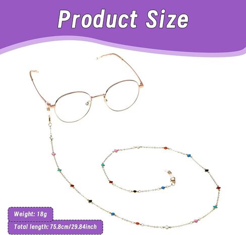 سلسلة النظارات الذهبية، سلاسل النظارات للنساء، حاملات نظارات العين الأنيقة، حول الرقبة، حزام النظارات، نظارات الحبل، قلادة مصنوعة يدويًا لنظارات القراءة، سلسلة الحبل، النظارات الشمسية، سلسلة مطرزة in Kuwait