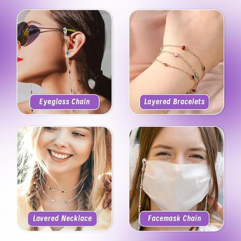 سلسلة النظارات الذهبية، سلاسل النظارات للنساء، حاملات نظارات العين الأنيقة، حول الرقبة، حزام النظارات، نظارات الحبل، قلادة مصنوعة يدويًا لنظارات القراءة، سلسلة الحبل، النظارات الشمسية، سلسلة مطرزة in Kuwait