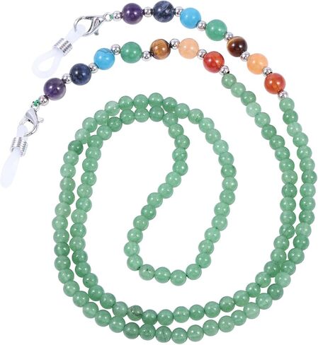 SUNYIK 7 Chakra Stone Beads Eyeglass Chain for Women Men, Reiki Crystal Beaded Lanyard for Glasses String Holder for Women in Saudi Arabia