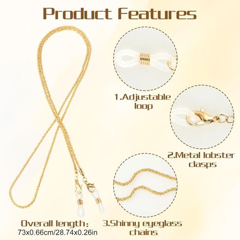 Eyeglass Chains for Women, Sunglasses Eyeglass Chain Metal Eyeglasses Chain Hanger Necklace Eyewear Retainer in Saudi Arabia