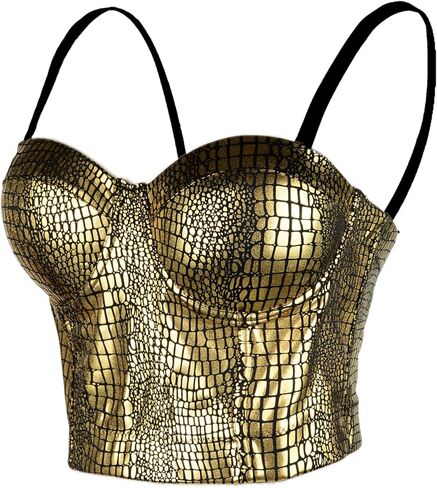 ELLACCI Bronzing Bustier Crop Top Women's Sexy Corset Top Bra Black in Saudi Arabia