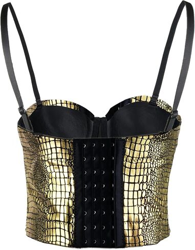 ELLACCI Bronzing Bustier Crop Top Women's Sexy Corset Top Bra Black in Saudi Arabia