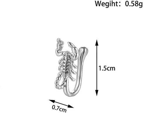 Scorpion Fake Nose Rings for Women Girls Stainless Steel U-Shaped Non-Piercing Nose Cuffs Adjustable Clip On Nose Rings Statement Nose Jewelry in Saudi Arabia