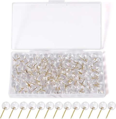 150 PCS Push Pins, Standard Plastic Head Steel Point Black Thumb Tacks for Wall, Black Plastic Round Head for Bulletin Boards, Fabric Markers, Crafts and Office Organization (Black) in Saudi Arabia