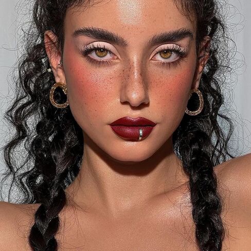 16G Labret Stud، G23 التيتانيوم العمودي Labret الشفاه ثقب المجوهرات، الذهب الحاجب حلقة الفرس البطن زر حلقة هوب للنساء الرجال in Saudi Arabia