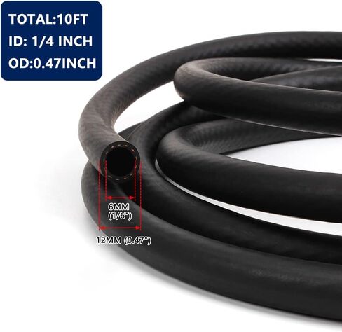 MUGE RACING NBR Fuel Line Hose Black Nylon Steel Oil Gas Fuel Line Hose 1/4 Inch Inside Diameter Suitable for Fuel Systems Engines Tube Hose 10 Feet in Saudi Arabia