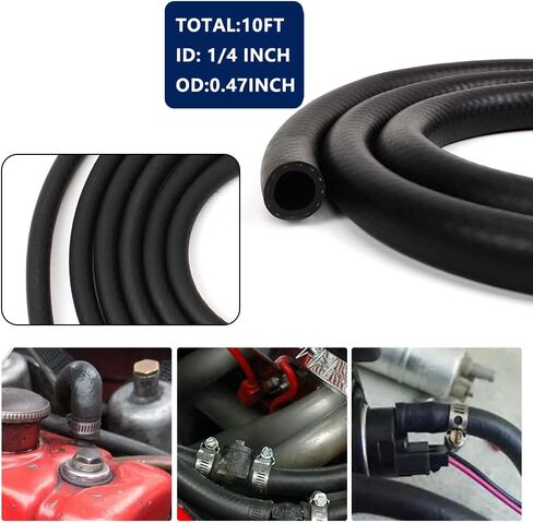MUGE RACING NBR Fuel Line Hose Black Nylon Steel Oil Gas Fuel Line Hose 1/4 Inch Inside Diameter Suitable for Fuel Systems Engines Tube Hose 10 Feet in Saudi Arabia