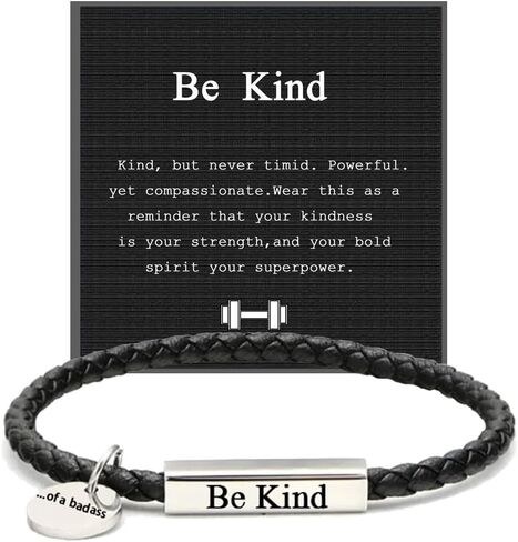 Fck My Trauma Lotus Motivational Bracelet For Women, Black Leather Hand Woven Stainless Steel Square Tube Round Pendant Inspirational Bracelets To My Daughter/Best Friend Healing Gifts Jewelry in Saudi Arabia