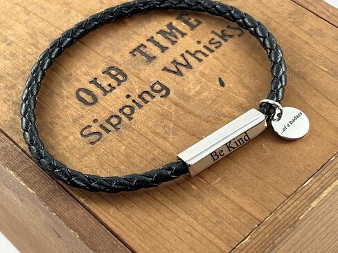 Fck My Trauma Lotus Motivational Bracelet For Women, Black Leather Hand Woven Stainless Steel Square Tube Round Pendant Inspirational Bracelets To My Daughter/Best Friend Healing Gifts Jewelry in Saudi Arabia