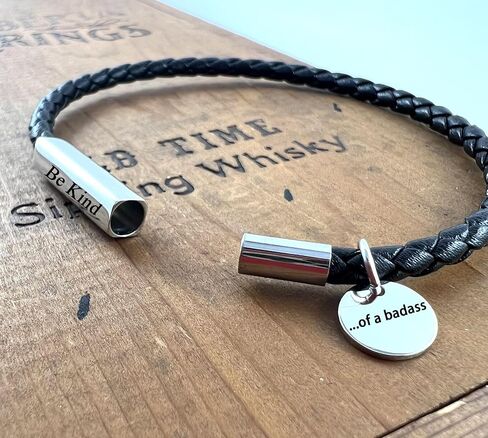 Fck My Trauma Lotus Motivational Bracelet For Women, Black Leather Hand Woven Stainless Steel Square Tube Round Pendant Inspirational Bracelets To My Daughter/Best Friend Healing Gifts Jewelry in Saudi Arabia