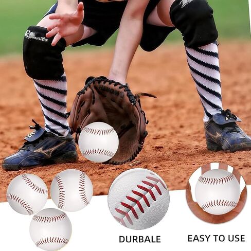 OMYOPY 3 Pack Blank Baseballs Solid Cork Core, 9 Inch Baseball Balls Unmarked Autographs Baseball for League Play, Pitching, Hitting, Batting, Fielding, Autograph, Gifts in Saudi Arabia