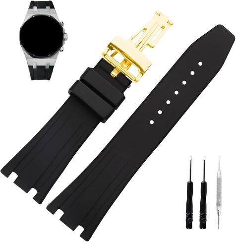 Rubber 26MM Watch Bands Compatible Fit for Audemars Piguet AP Royal Oak Offshore 15703 15710 15400 26470 26400 Silicone Strap Wirstband for Men and Women Waterproof Bracelet Watch accessories in Saudi Arabia