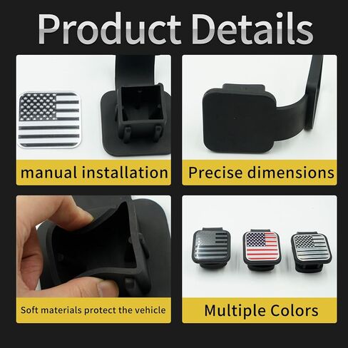 غطاء وصلة وصلة المقطورة الفضي، قابس مقاوم للغبار بخطاف المقطورة، غطاء حماية للفم المربع، غطاء أنبوبي لجهاز الاستقبال، أغطية وصلة السحب مناسبة لأجهزة الاستقبال مقاس 2 بوصة in Kuwait