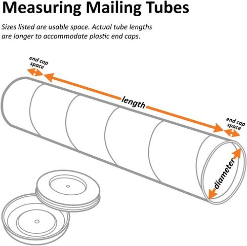 SNP2060K Mailing Tubes with Caps, 2" x 60", Kraft (Pack of 50) in Saudi Arabia