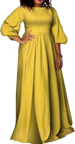Satin Dresses for Women Elengant Wedding Guest Dress Lady African Dashiki Party Dresses O-neck Cocktail Long Dress in Saudi Arabia