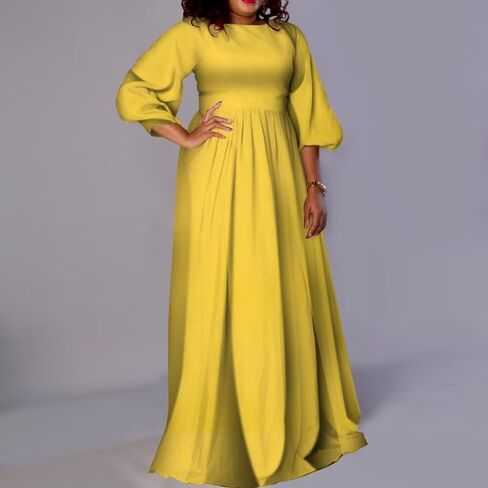 Satin Dresses for Women Elengant Wedding Guest Dress Lady African Dashiki Party Dresses O-neck Cocktail Long Dress in Saudi Arabia