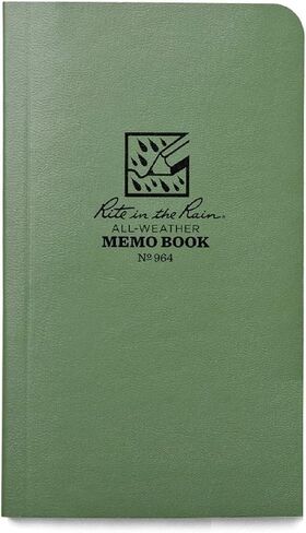 دفتر ملاحظات للجيب بغطاء ناعم ومقاوم للطقس من Rite in the Rain، مقاس 3.5 بوصة × 6 بوصة، غطاء أخضر، نمط عالمي (رقم 964) in Saudi Arabia