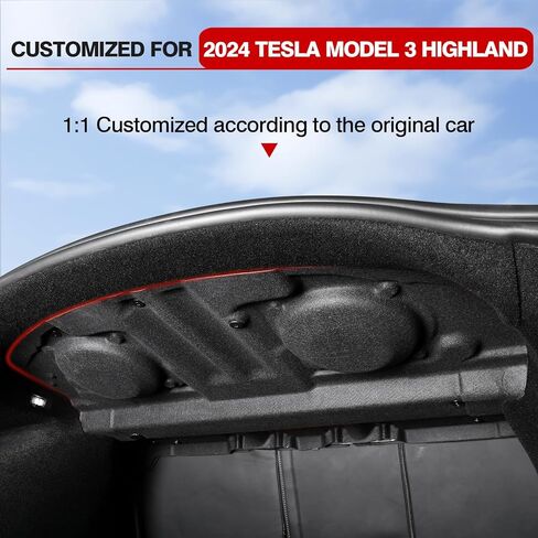 Mixsuper لعام 2024 الإصدار الجديد من Tesla Model 3 Highland، طقم عازل للصوت لصندوق السيارة الخلفي، طقم تقليل ضوضاء محرك صندوق السيارة، غطاء محرك السيارة، وسادة واقية لتخفي الصوت in Kuwait