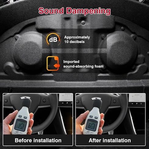 Mixsuper لعام 2024 الإصدار الجديد من Tesla Model 3 Highland، طقم عازل للصوت لصندوق السيارة الخلفي، طقم تقليل ضوضاء محرك صندوق السيارة، غطاء محرك السيارة، وسادة واقية لتخفي الصوت in Kuwait