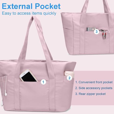 حقيبة حمل للنساء، حقيبة حمل كبيرة من Travel Essentials مع سحاب، حقيبة يد بمقبض علوي للسفر والعمل in Saudi Arabia