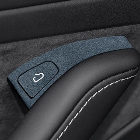 4 قطع من ملصقات أزرار فتح الباب المتوافقة مع طراز Tesla 3 Model Y (2021-2024) ملصقات من الجلد السويدي لتزيين الديكور الداخلي والإكسسوارات الداخلية لقفل الباب وملصقات الزينة (أزرق) in Kuwait