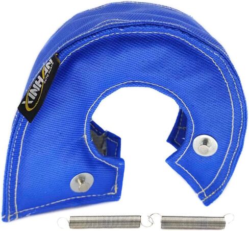 Xinhan T25 T3 T4 T6 Turbocharger Fiberglass Turbo Shield Turbo Blanket High Temperature with 2 springs fastener (Black, T4) in Saudi Arabia