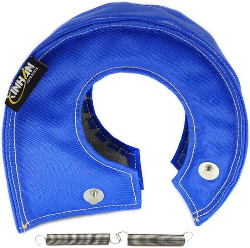 Xinhan T25 T3 T4 T6 Turbocharger Fiberglass Turbo Shield Turbo Blanket High Temperature with 2 springs fastener (Black, T4) in Saudi Arabia